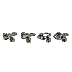 Stainless‎ Heavy Twist Handle Handmade Napkin Rings x 4